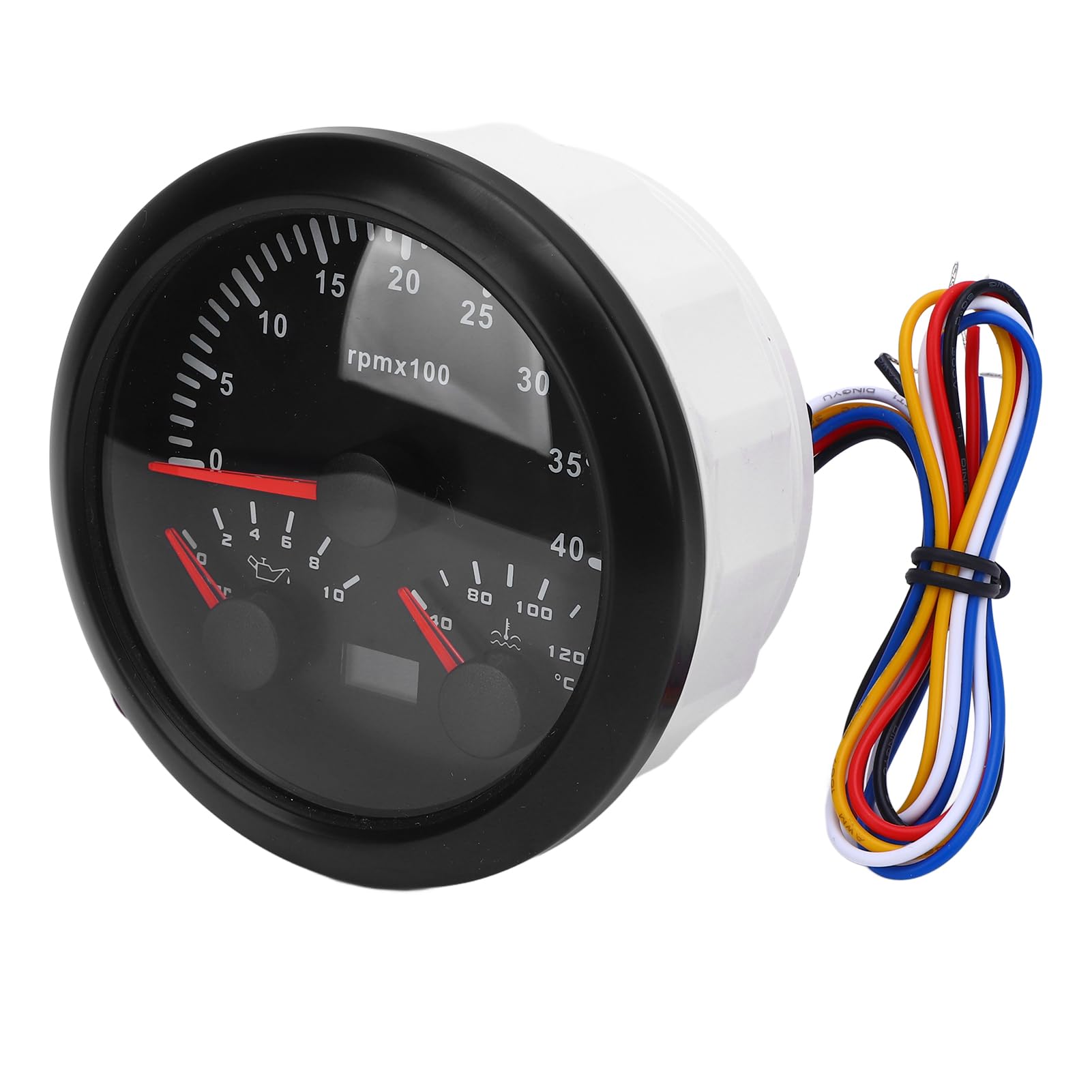 Tacómetro Eléctrico 3 en 1, Medidor de Temperatura del Agua y Presión de Aceite para Automóviles, Camiones, Barcos, 4000 Rpm, 0-10 Bar, 40-120 ℃, Pantalla Precisa, Uso Versátil (Esfera