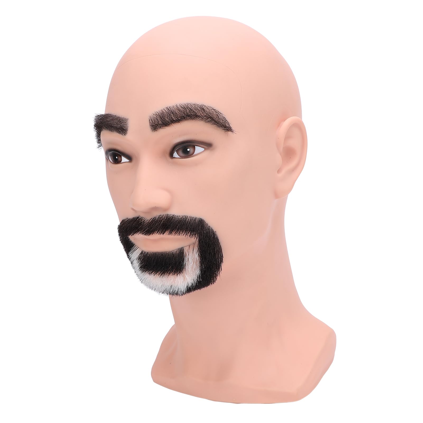 Pongnas Männlicher Friseur-Mannequin-Kopf, Harz-PVC-Kopfmodell mit Bart für das Trimmen von Übungs-Styling-Training