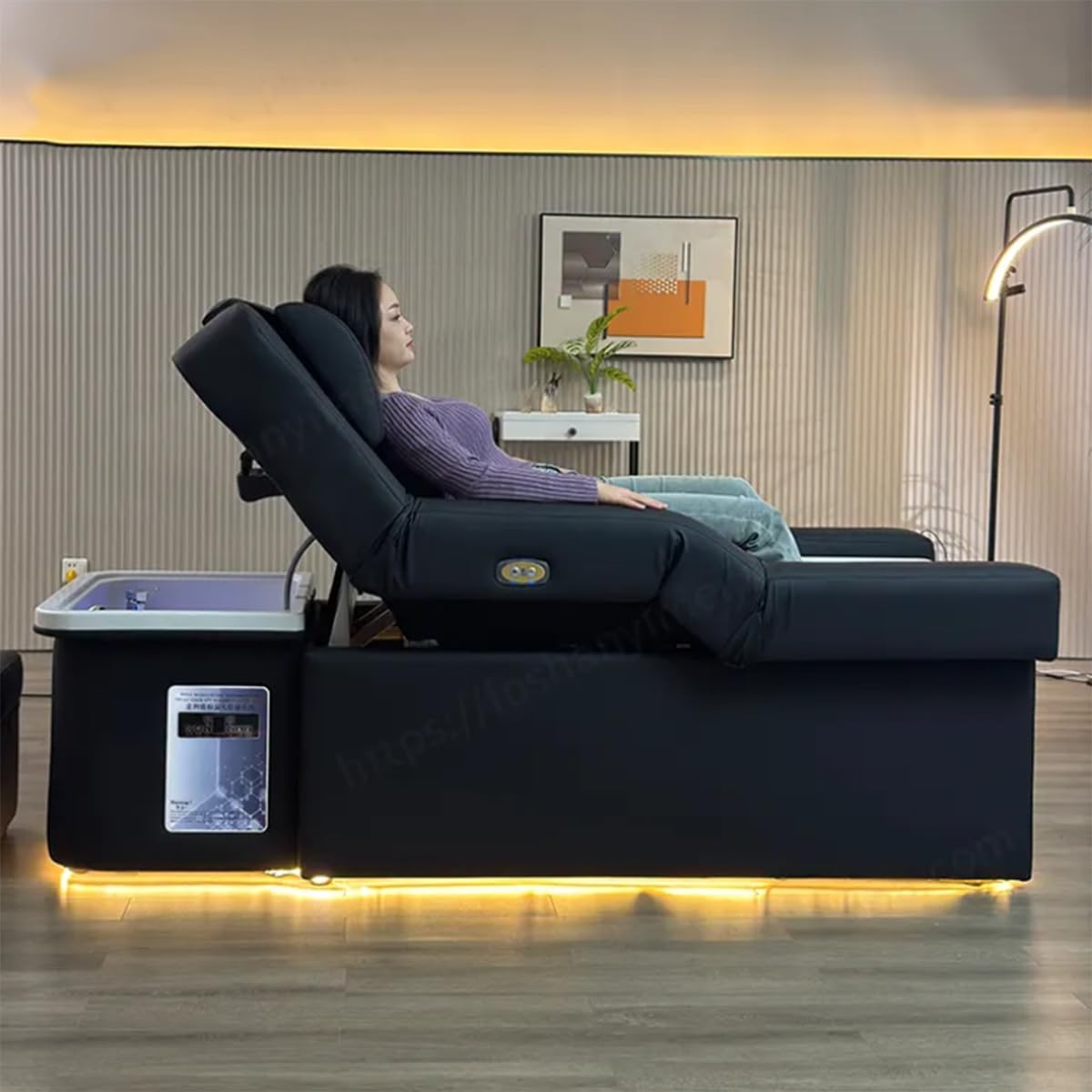 Poltrona massaggiante elettrica per shampoo, schienale regolabile, attrezzatura per spa per capelli, salone di pedicure Thai Head Spa