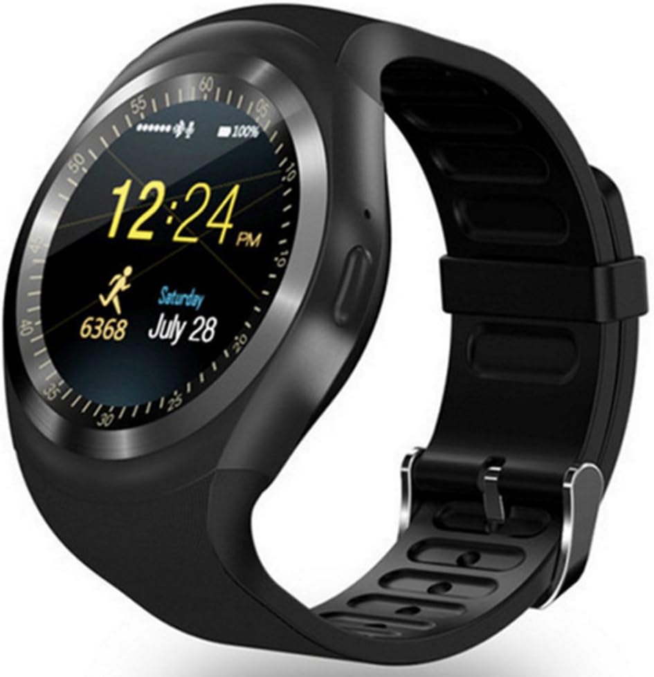 Y10 Bluetooth Smart Watche Sports Fitness Smart Wristband Pedometer Watch Touch Screen with SIM Slot for Apple Sumsung Vivo Phones (Black)
