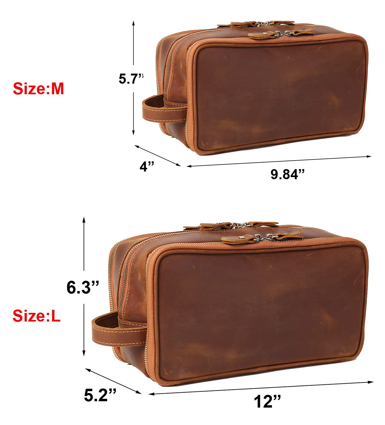 Personalisierte Leder-Kulturtasche für Herren, Reise-Rasier-Set, große Kosmetiktasche, Toilettenartikel, Badezimmer-Organizer