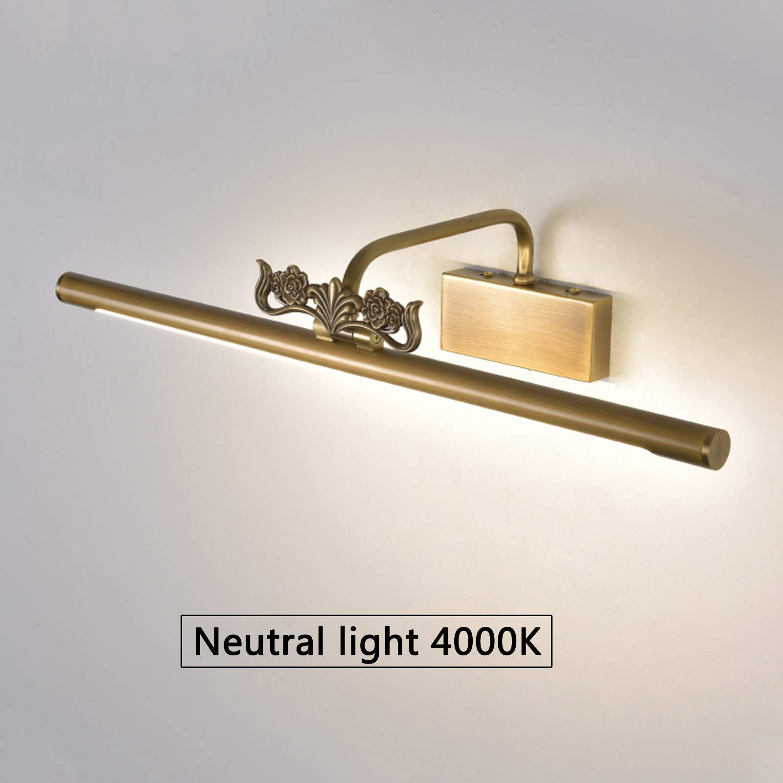 Lampy do lustra łazienkowego w stylu vintage, przednie światło lustra w stylu retro, brązowe światło do obrazu z obrotową głowicą lampy, 4000K neutralna biel, lampy do szafek lustrzanych do