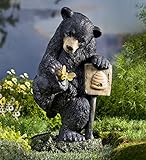 Solar Bear with Light-Up Bee Yard and Garden Animal Statue 11.25 L x 9.75 W x 19.5 H
