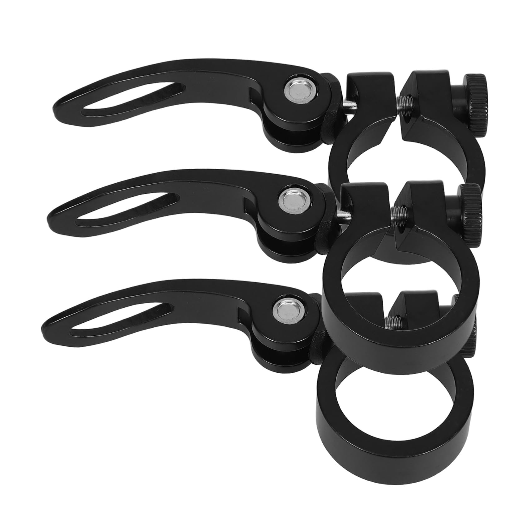 KOMBIUDA 3pcs Quick Release Bike Seat Clamp: Adjustable Saddle Tube Clip for Road Bikes Aluminum Alloy Seatpost Fixing for Outdoor Cycling