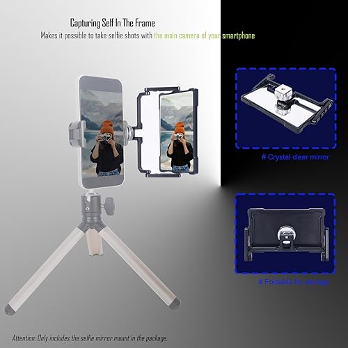 Miniatura 5 de NICEYRIG Vlog Vlogging - Espejo para selfie [versión Plus] para iPhone 14/13/12/11 Pro Max 6.1 pulgadas 6.7 pulgadas, YouTube TikTok Instagram