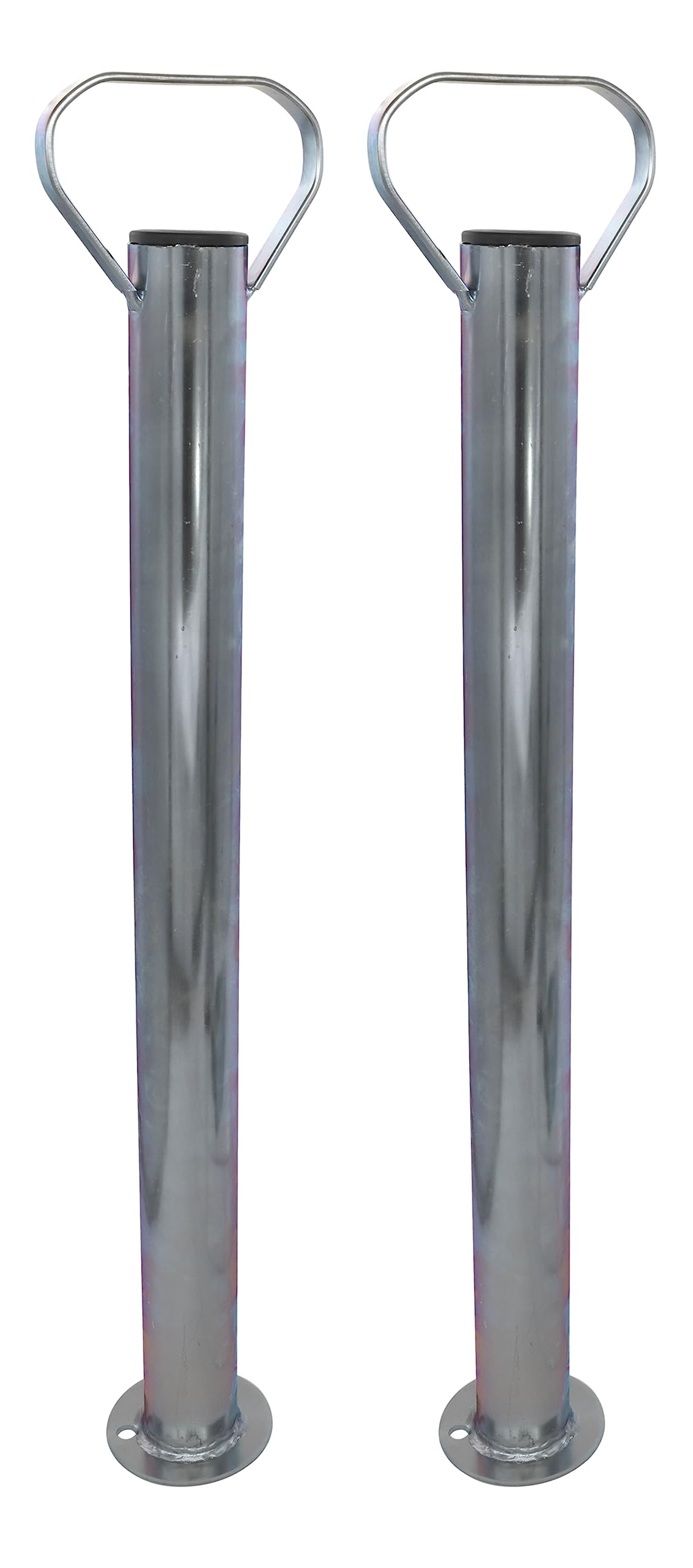 Trailer parts4u - Patas estabilizadoras para remolque, tubo de soporte, pie de apoyo (700 mm, 70 cm, con soporte/abrazadera de sujeción de Winterhoff/material de fijación) (2 unidades + soporte y