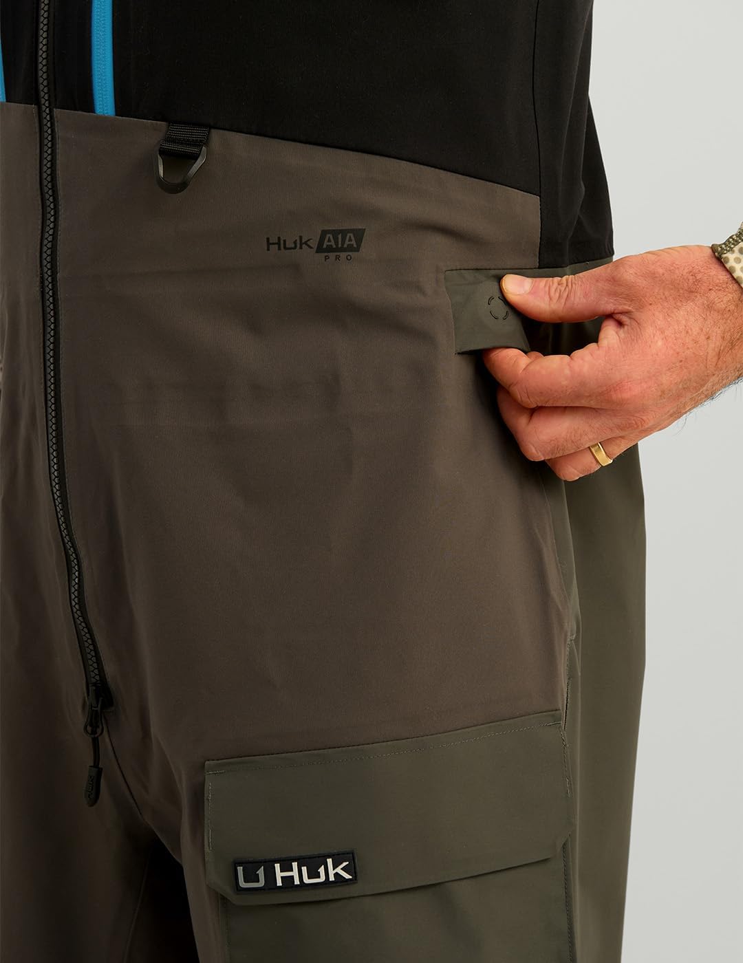 HUK Men's Pro Series Bib, Waterproof Fishing Overall Bib, Heavy Duty Performance Gear