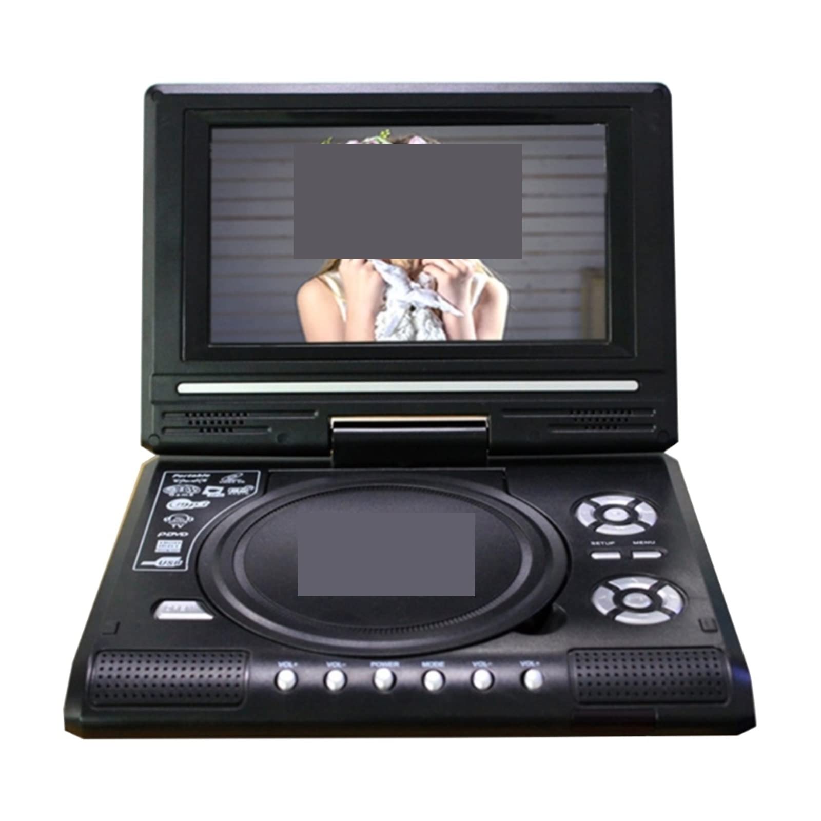 Przenośny odtwarzacz DVD, Przenośny odtwarzacz DVD Pilot zdalnego sterowania Pad do grania Obsługa kart USB/SD Wiele formatów płyt do domu w akademiku