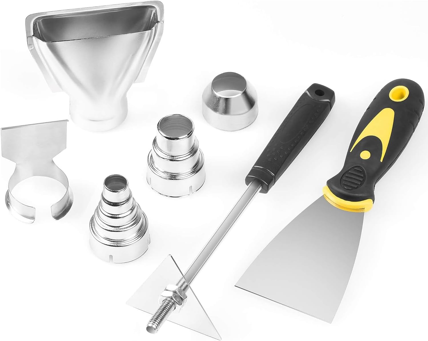 Heat Gun Nozzles Kit, SEEKONE Hot Air Gun Attachments 7 Pieces Stainless Steel Accessories Air Outlet Diameter 35mm / 1.377inch