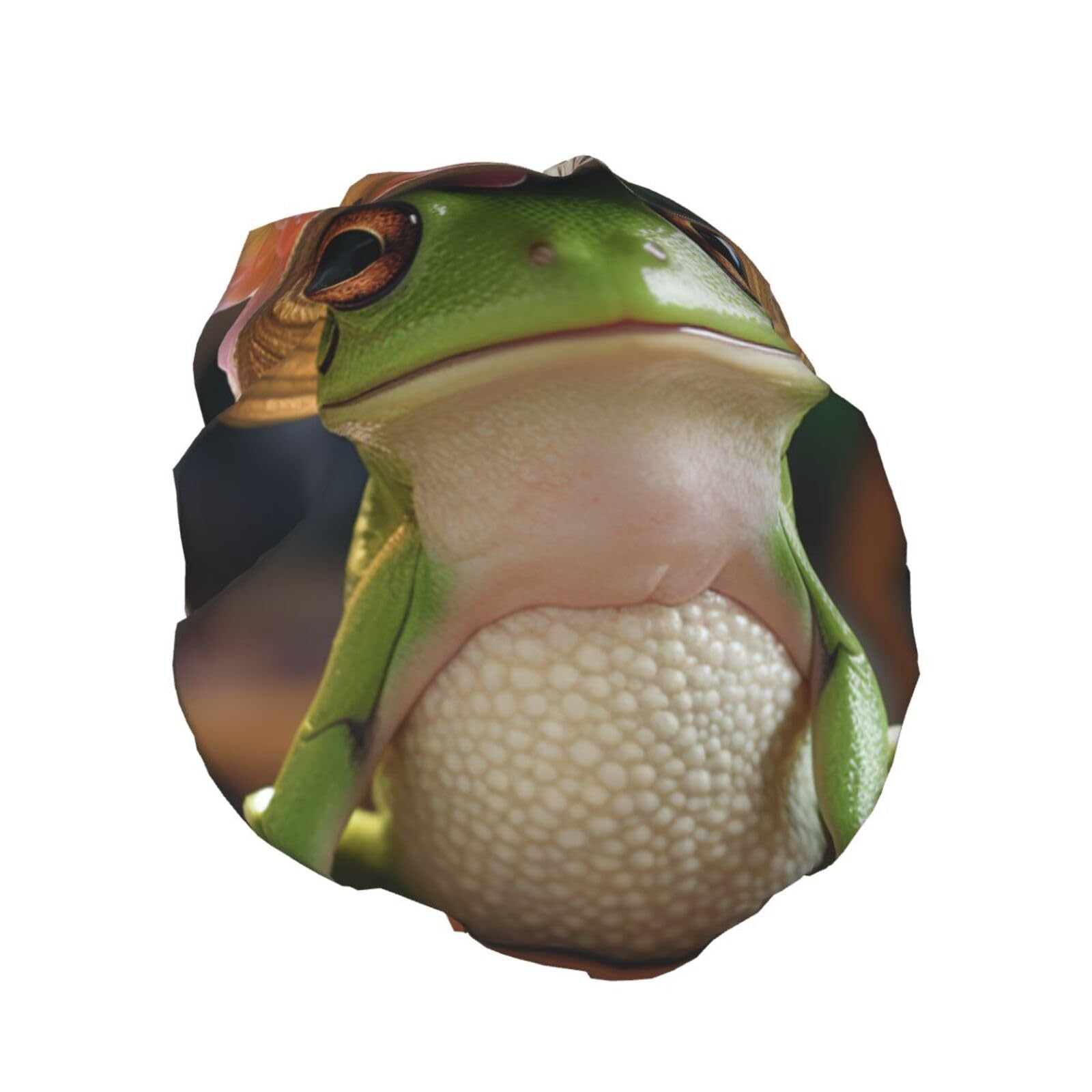 Cute Frog in Hat Shower Cap for Women Reusable Waterproof Shower Bonnet Washable Elastic Band Bath Hair Hat Double Layered Bath Cap Extra Large for Long Hair