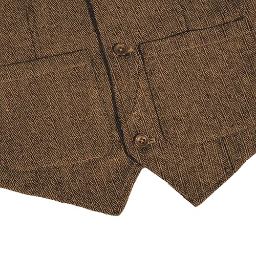Image of Boys Retro Tweed Vest for Kids Classic Casual Waistcoat