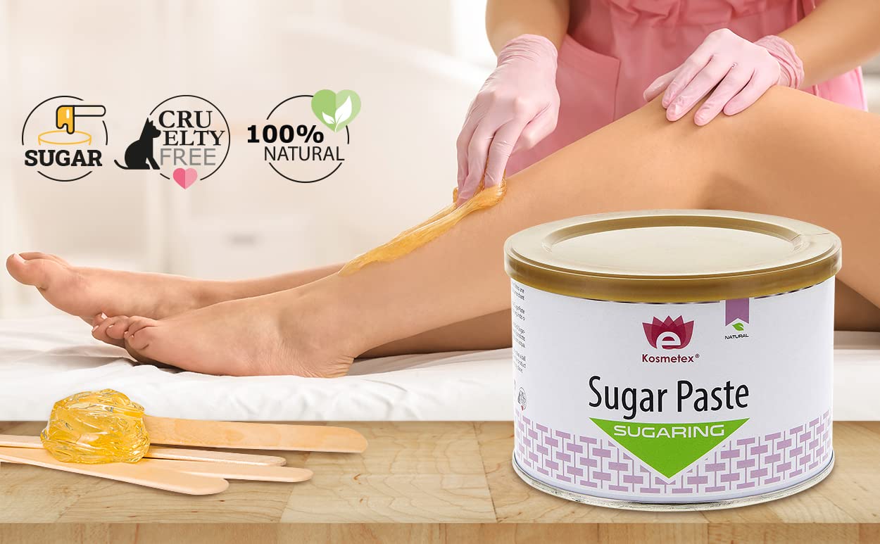 Zuckerpaste Set M - Soft mit Vliesstreifen und Spatel, 5 Produkte