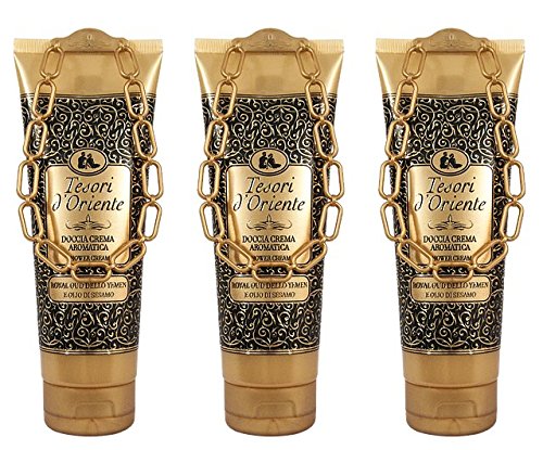 Tesori d'Oriente: "Royal Oud Dello Yemen" Yemen Royal Oud and Sesame Oil Shower Cream * 8.45 Fluid Ounce (250ml) Tubes (Pack of 3) * [ Italian Import ]
