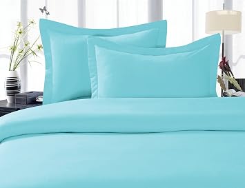 Elegant Comfort 1500 Premier Hotel Quality Super Soft Wrinkle Free 3-Piece Duvet Cover Set, Full/Queen - Aqua