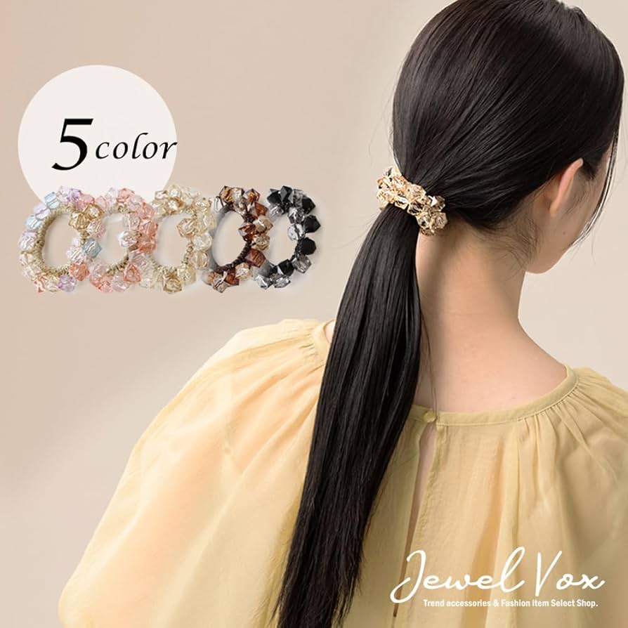 ジャラジャラヘアゴム キラッキラゴールドクリア