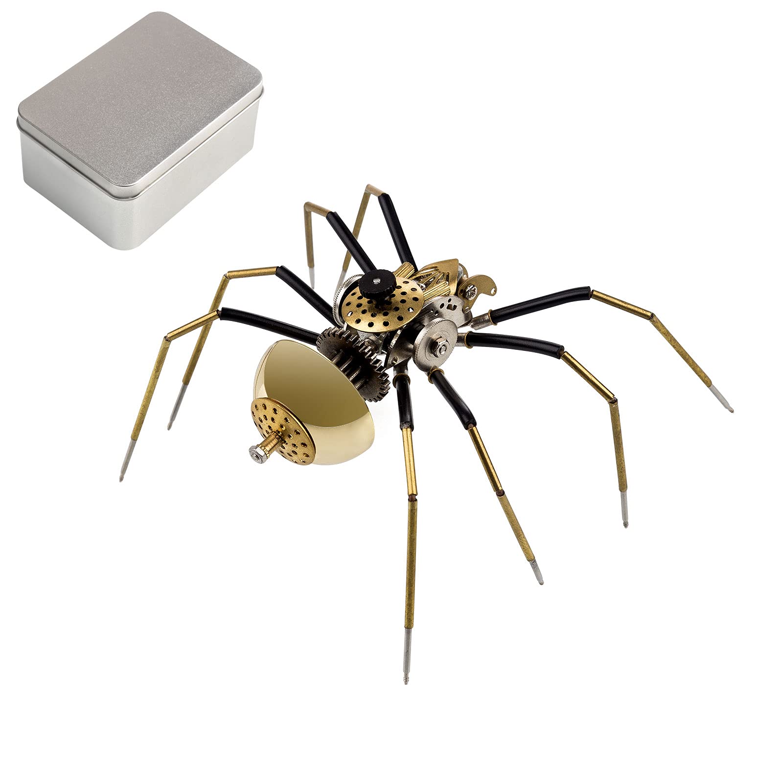 iTECHOR RuiyiF 3D Metal Puzzle Mechanical Spider Model Kits with Tool, 80Pcs DIY 3D Metal Model Kits for Adults, Steampunk Style Metal Model,Table Onaments/Gifts