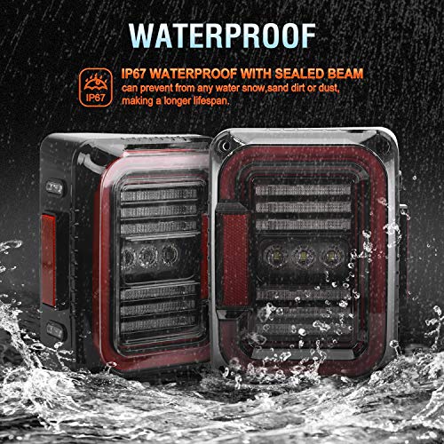 Image of LX-LIGHT Compatible with 2007-2018 Jeep Wrangler JK JKU, 7'' Round Headlights + 4'' Fog Lights + C Shape Tail Lights