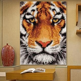 Tappeto del Kit Gancio del Latch Tigre Tiger Tappeto Tiger Tappeto, Kit di Tappeti A Gancio per Bambini Adulti Principianti Home Ricamo Artigianato(Size:69x54cm)