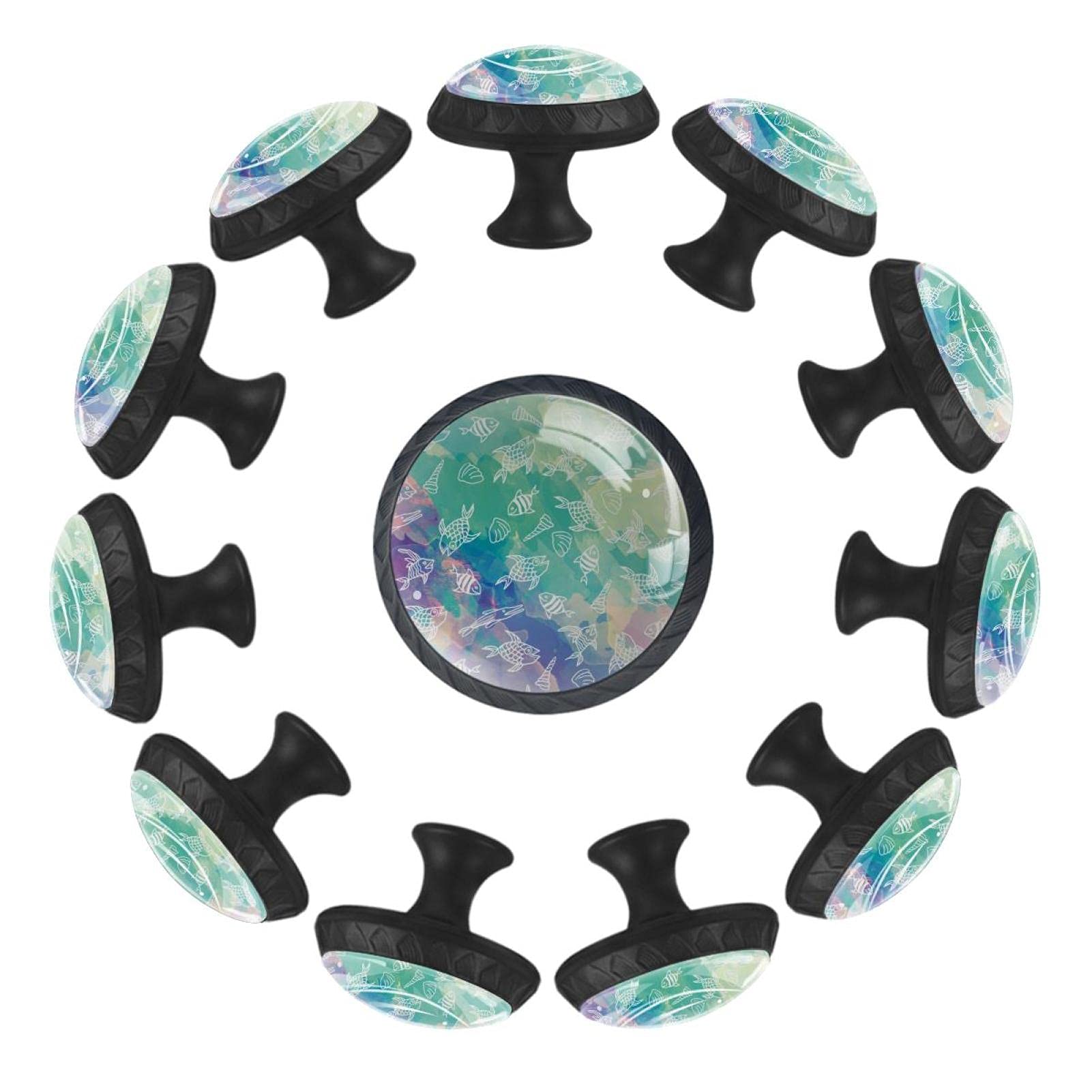 Bouton de tiroir motif aquarelle pour décorer la commode de la crèche