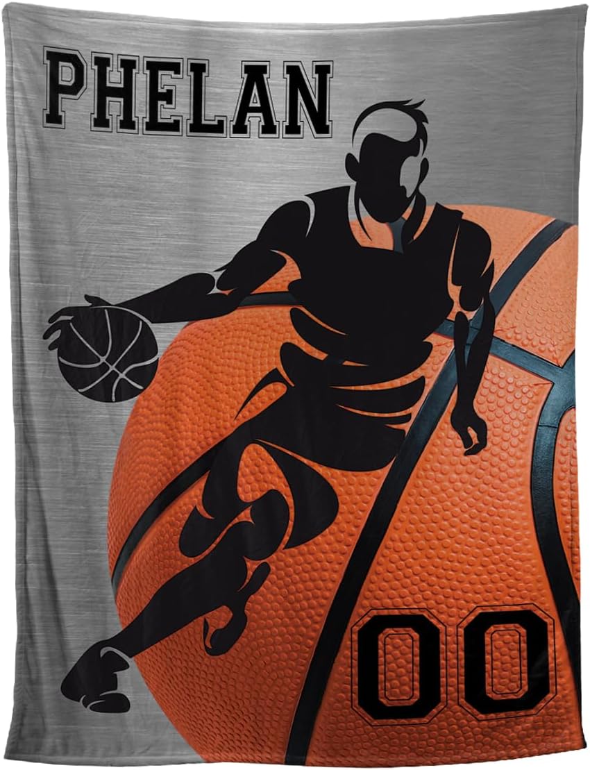 Custom Name Basketball Player Blanket Sofa Decor Bedroom
