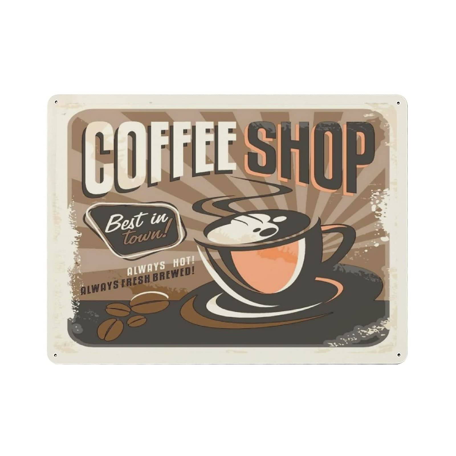 rayprint Metal Tin Sign Coffee Shop Vintage Tin Poster Metal Sign Wall Decoration Country Kitchen Home Garage Decor 12"x16"
