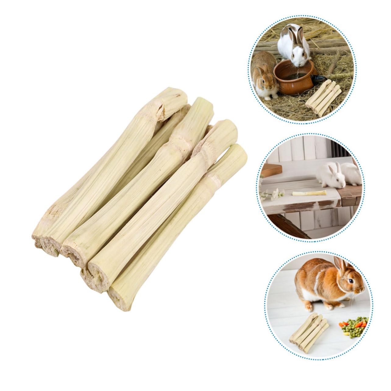 ibasenice Bâtonnets à Mâcher Bambou pour Rongeurs Jouets Dentaires Naturels pour Chinchillas Cochons et Hamsters Snack Interactif Écologique et Facile à Nettoyer