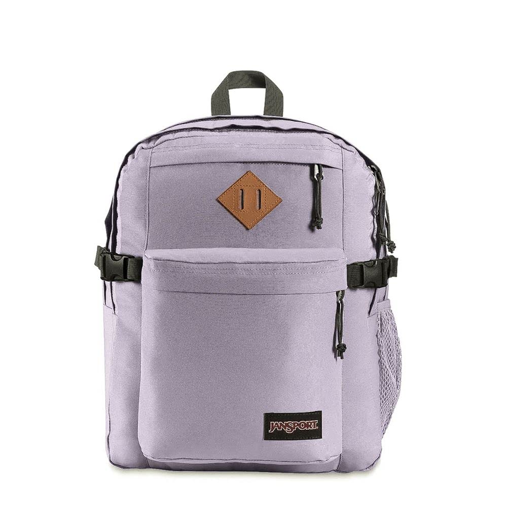 JanSport Main Campus Backpack - Travel or Work backpack w 15-Inch Laptop Sleeve and Dual Water Bottle Pockets, Pastel Lilac