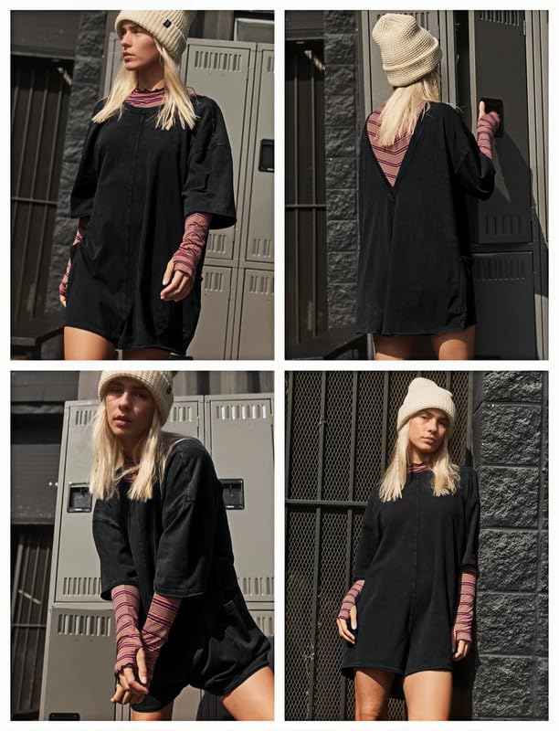 Mono Mujer Verano Manga Corta Jumpsuit Sexy Peto Suelto Pierna Ancha Overoles Casual Vestidos Playa
