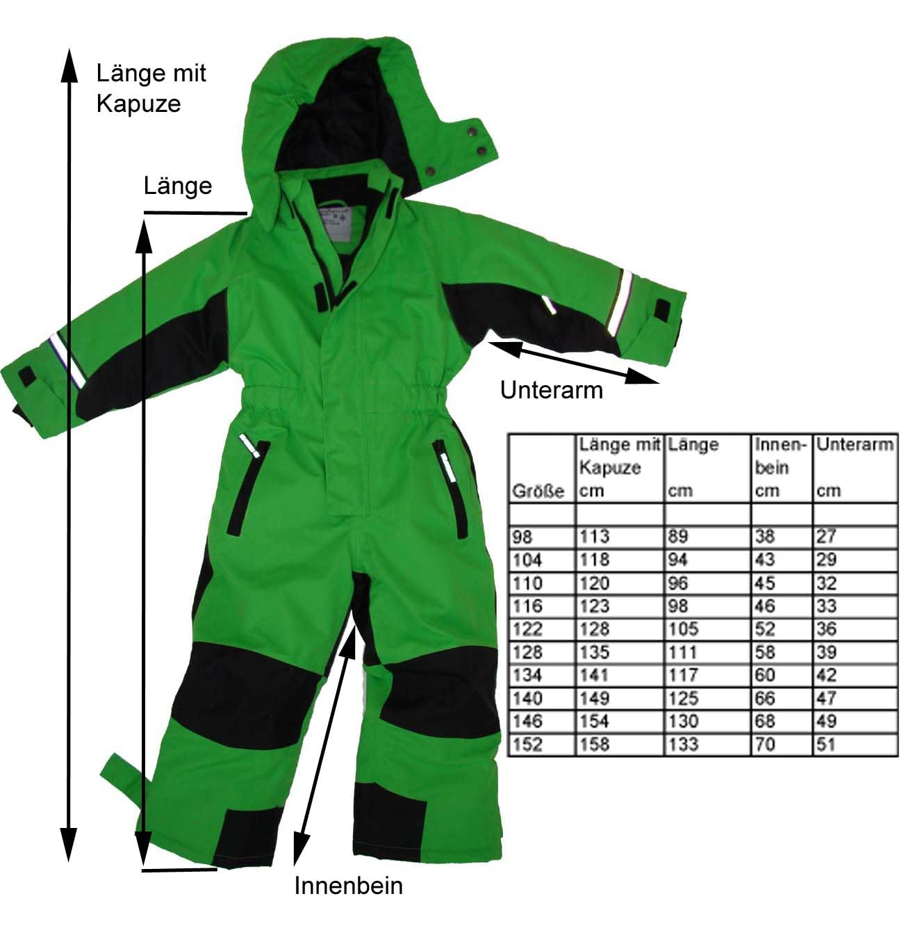 MAYLYNN Kinder Schneeanzug Skianzug Softshell grün