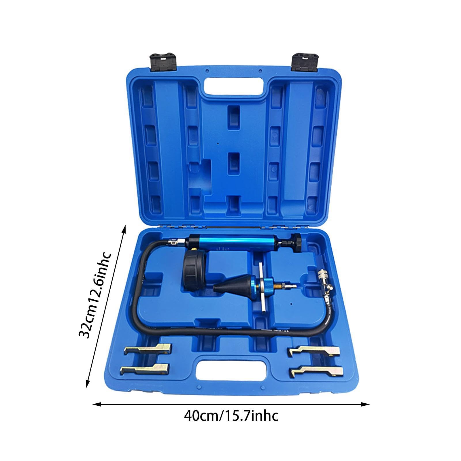 VUIUYOIES Kit de Herramientas para Prueba de Fugas de presión con Estuche de Transporte para Sistemas de refrigeración de Camiones y automóviles. Asegura un