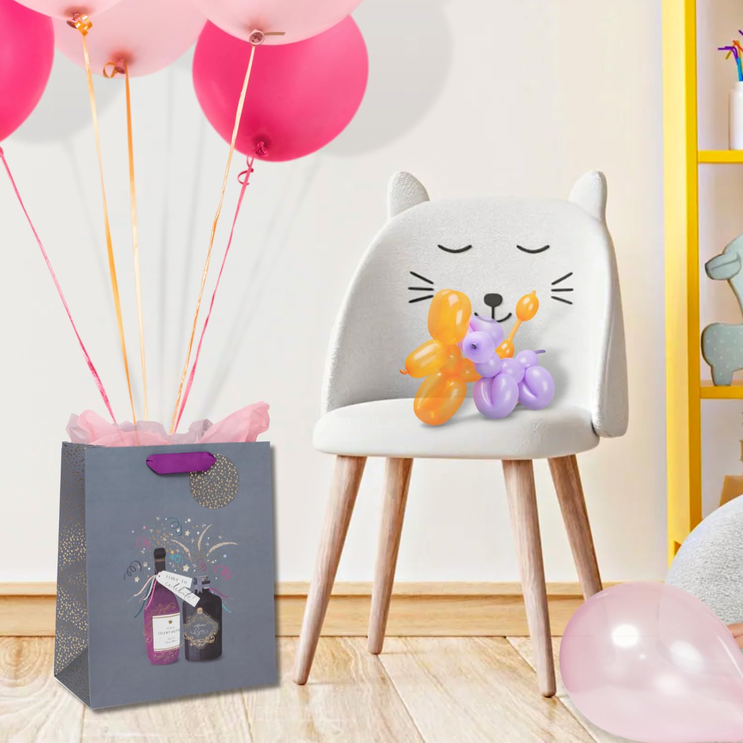 Glick Luxury Large Gift Bag, Time to Celebrate and Congratulations/Graduation,26w x 31.5h x 13.5d cms, Grey & Purple - Image 3