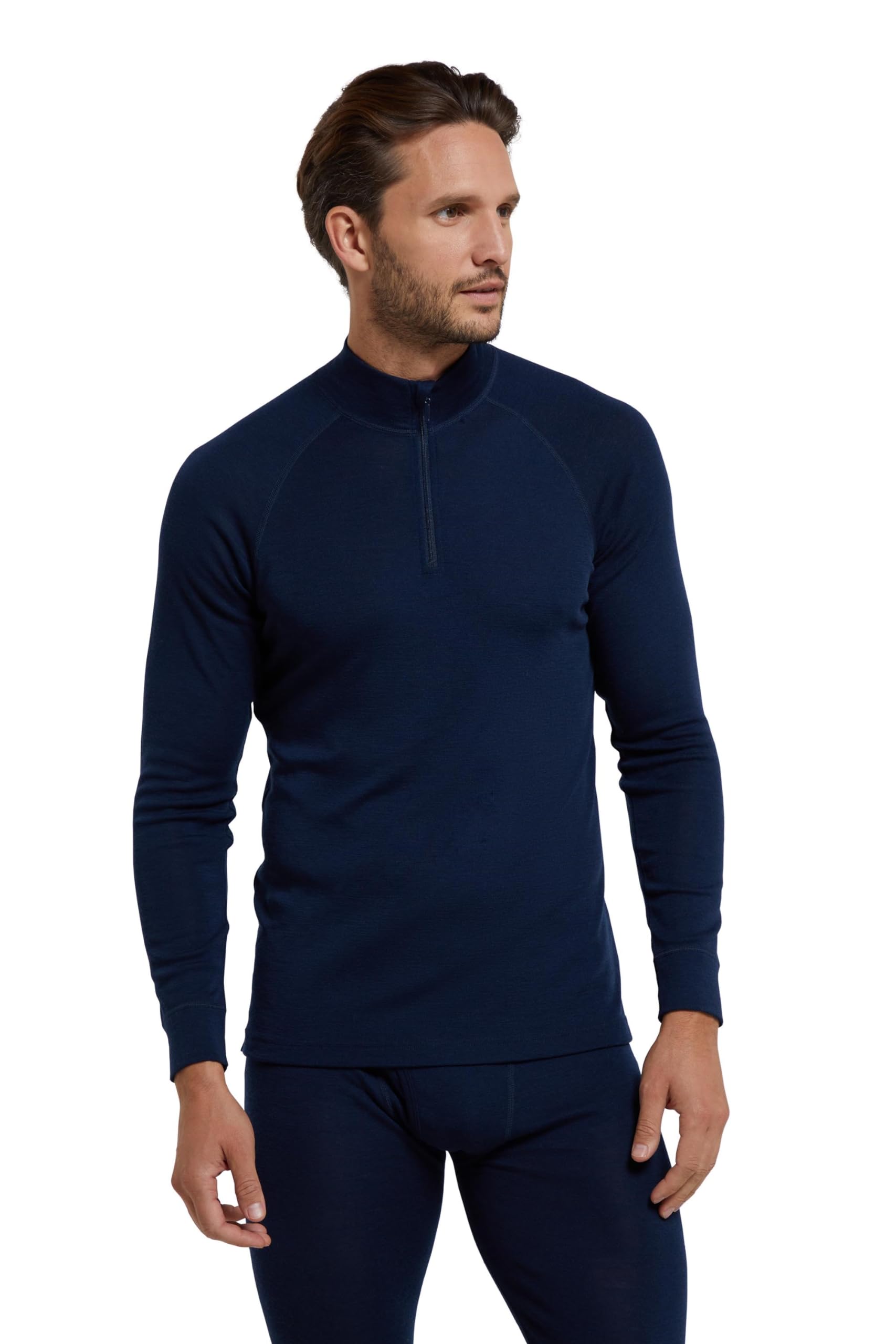 Mountain Warehouse Merino Mens Long Sleeved Thermal Baselayer Top - Lightweight, Breathable & Quick Wicking Jumper with Half Zip - for Walking & Hiking