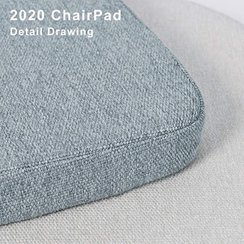 Shinnwa Chair Cushion with Ties for Dining Chairs [17 x 16.5 Inches] Non Slip Kitchen Dining Chair Pad and Seat Cushion with Machine Washable Cover - Light Gray