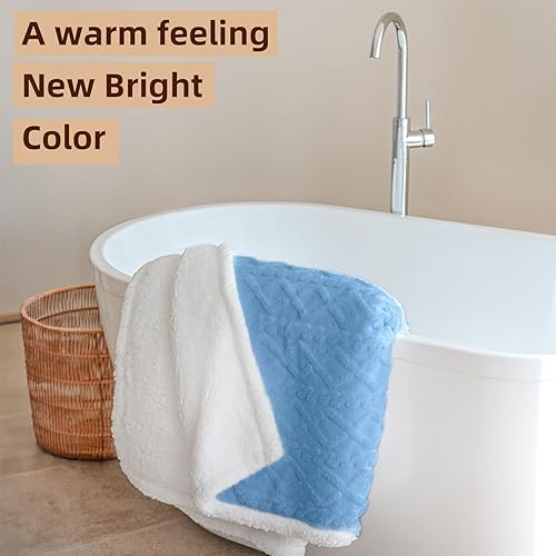 Miniatura 3 de Manta de forro polar Sherpa para sofá, súper suave y acogedora, manta de felpa gruesa y cálida para invierno, manta reversible gruesa y cálida para