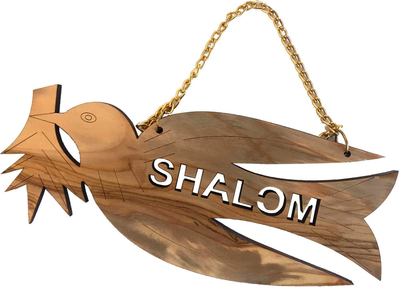 Holy Land Market Dove of Peace Crafted and Carved by Hand in Bethlehem from Grade A Olive Wood. (Shalom)