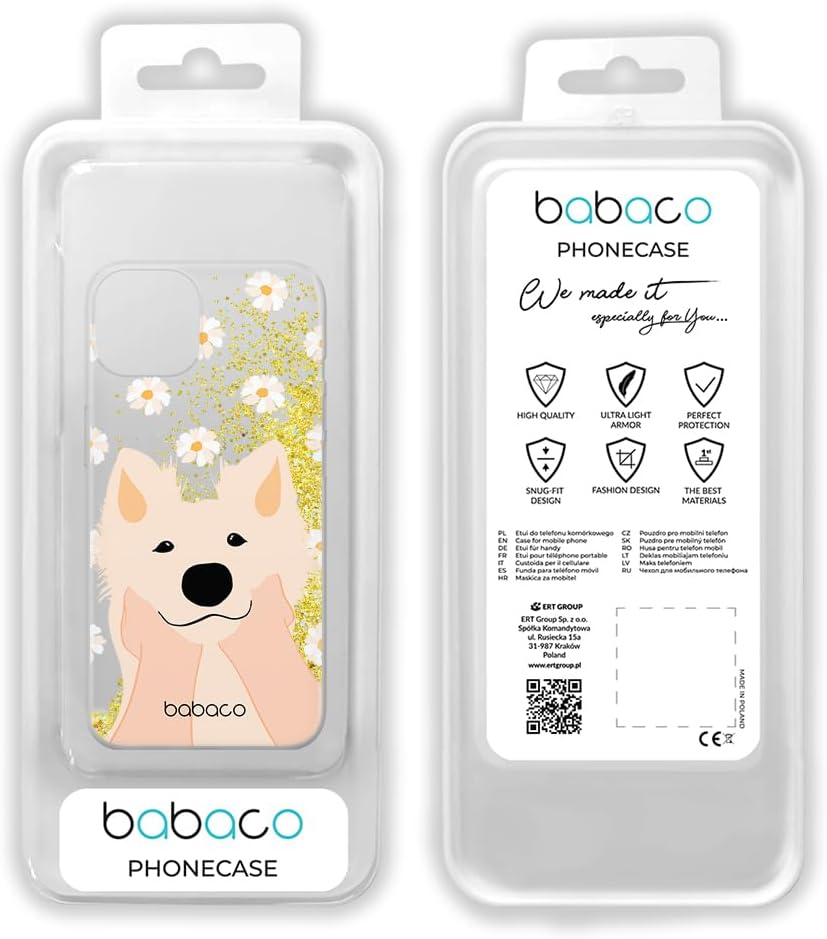 Babaco ERT Group Mobile Phone case for Apple iPhone 13 Original and Officially Licensed Pattern Dogs 010 optimally adapted to The Mobile Phone, with Glitter Overflow Effect