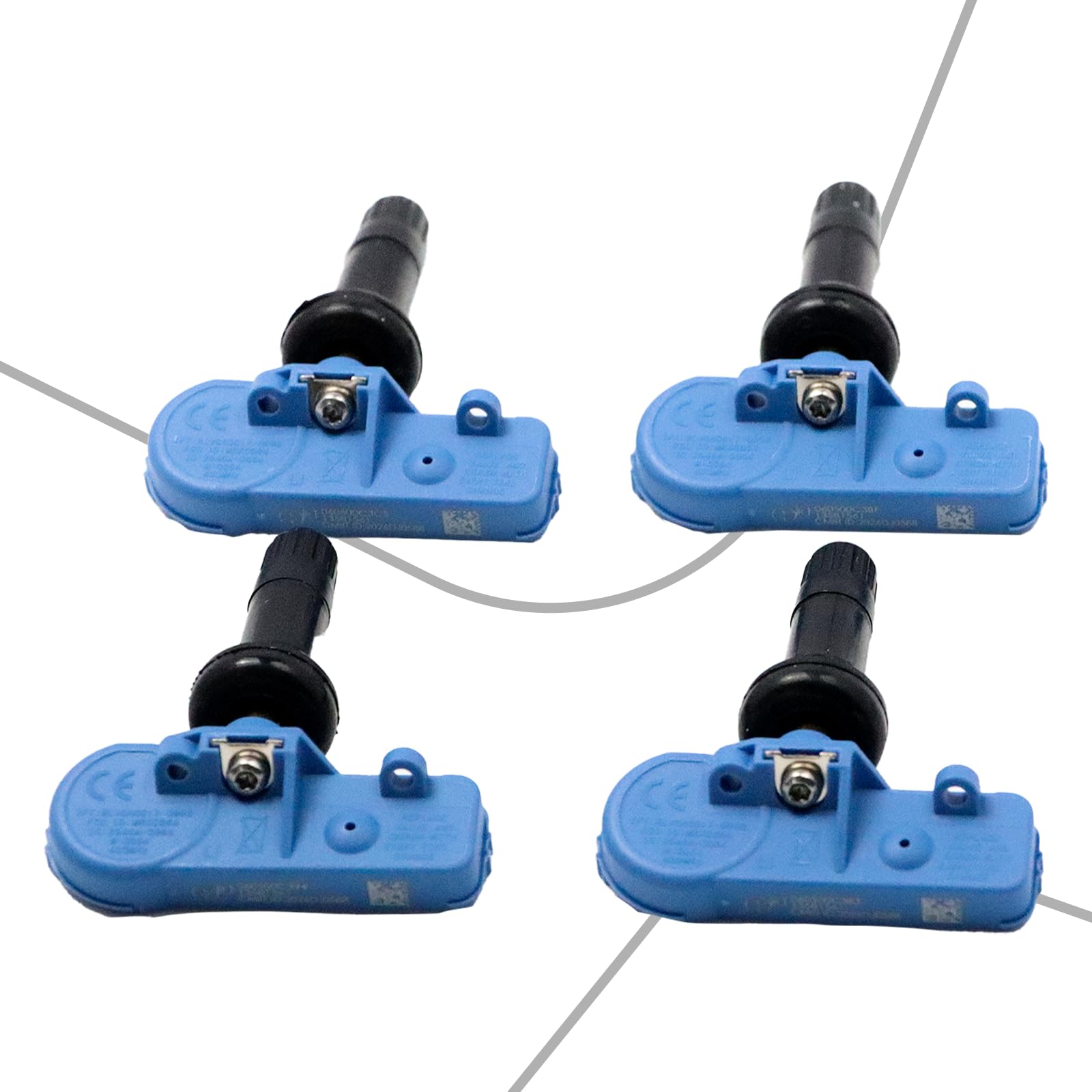 Lot de 4 capteurs de pression TPMS pour Corsa E Meriva B Mokka X Adam Capteur de pression des pneus Capteur de pression des pneus Système de contrôle de la pression des pneus 13581561 1010044 1010050