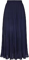 Kate Kasin 2026 Women's Chiffon Maxi Skirt - High Waist Pleated Flowy Long Skirt with Underskirt for Summer