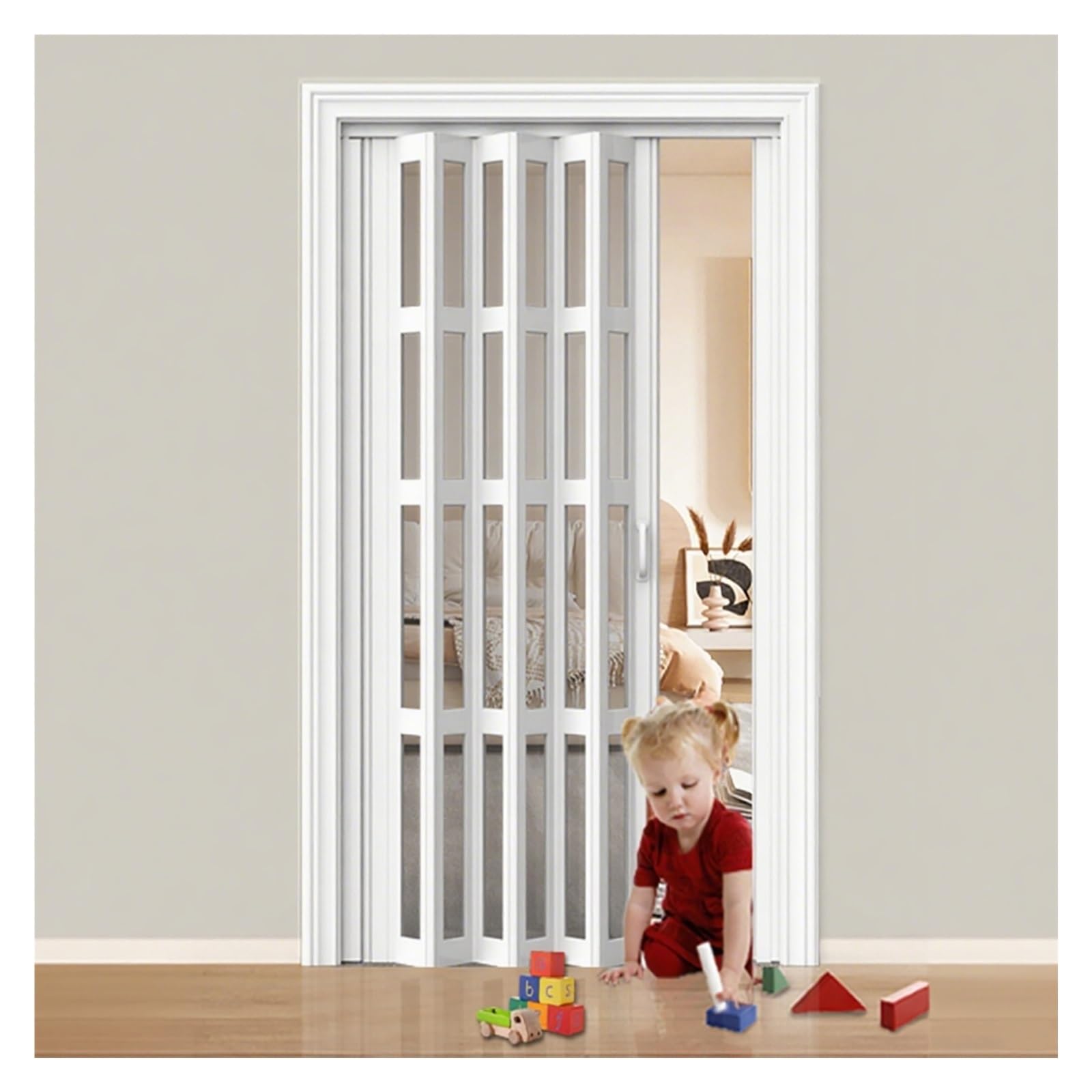 Porte intérieure pliante en PVC pour séparation de pièce et rideau accordéon de cuisine