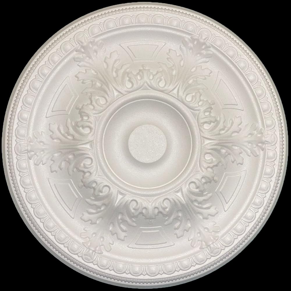 Polystyrene Ceiling Rose Paintable DIY Decorative Lightweight Ceiling Centrepiece for Chandeliers & Light Fittings - Windy.K-60cm