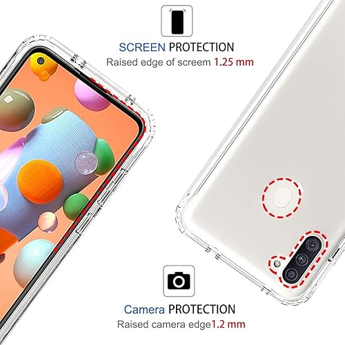Miniatura 2 de Bohefo - Carcasa transparente compatible con Galaxy A11, Samsung A11 para niñas y mujeres, diseño de cristal TPU a prueba de golpes