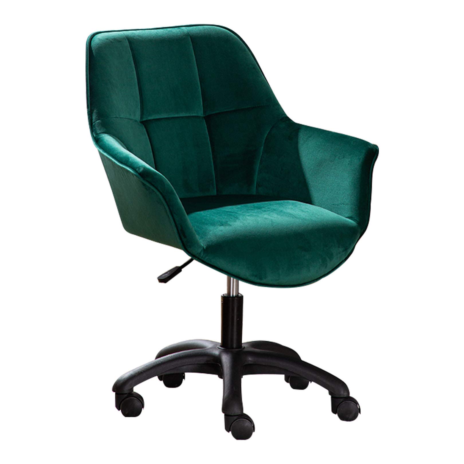 Chaise de salle pivotante en velours et pieds nylon noir