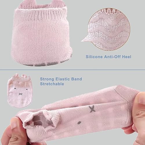 Miniatura 6 de Calcetines antideslizantes para bebés pequeños para primavera y verano, 5 pares. Calcetines antideslizantes para niños y niñas