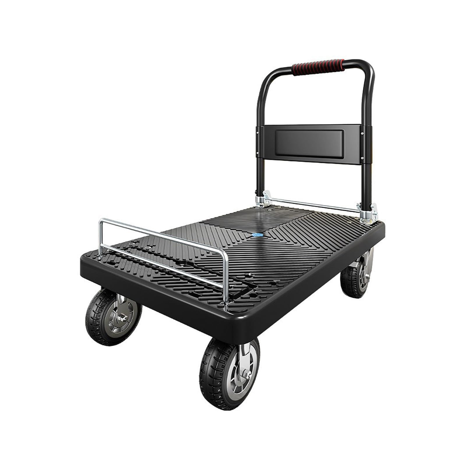 Carrito de compras plegable para el hogar y garaje con rieles laterales estables de 1.5 lb