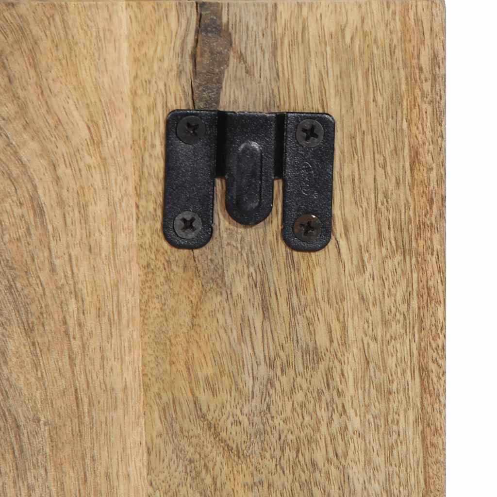 Wandmontierter Nachttisch aus Massiv-Mangoholz mit Stauraum für Schlafzimmer, Robuste Hartholz-Konsolen für Bücher und Accessoires, Einzigartige Maserung