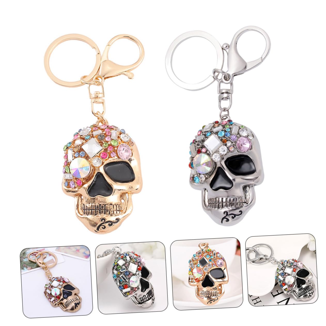 Portachiavi Cavolo Ornamento Portachiavi Teschio Portafoglio Semplice Kit Borse Sacchetti Ciondolo Portachiavi Teschio Portachiavi Con Strass Intarsiato Cristallo