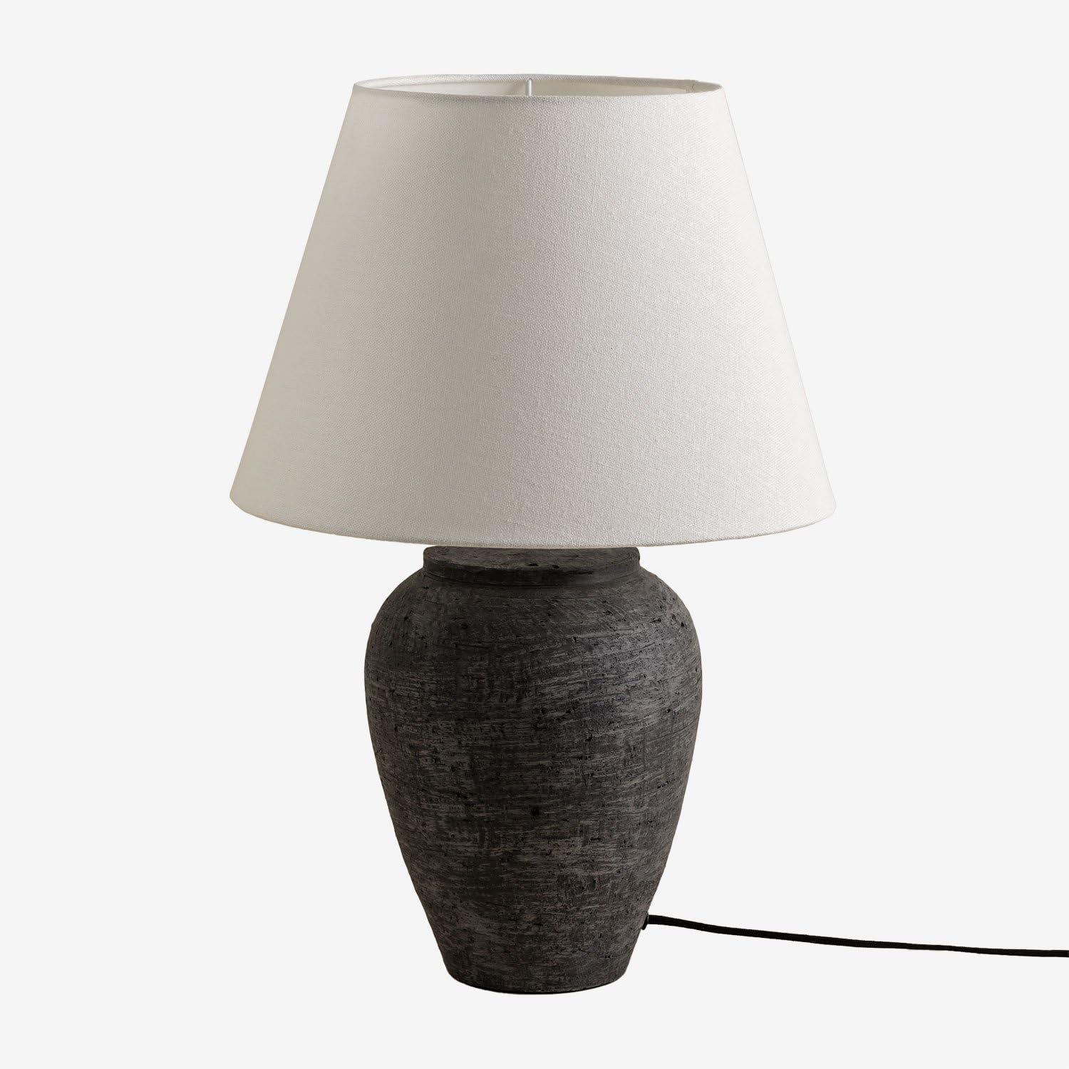 SKLUM Lampe de table Ximena en lin et terre cuite