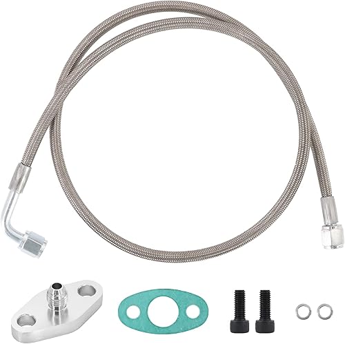 Línea de alimentación de aceite turbo 4AN de 36 pulgadas, longitud de línea de alimentación turbo de acero inoxidable, trenzado 4AN, presión 4AN,