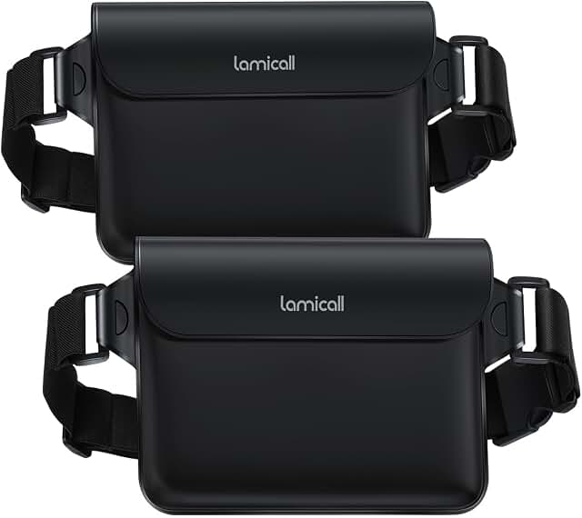 Lamicall IPX8 Waterproof Pouch Bag - [2 Pack] Waterproof Waist Dry Bag w...