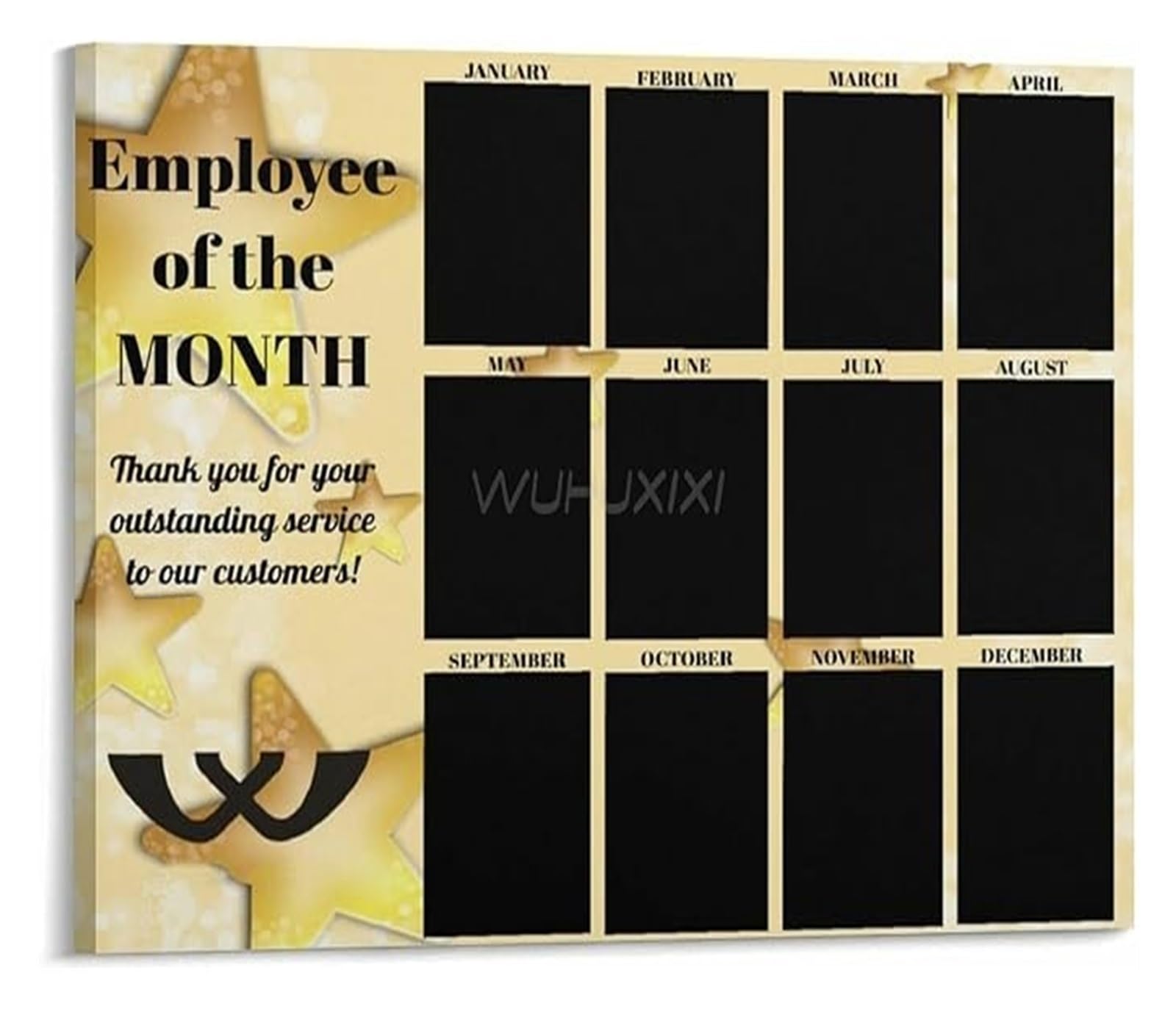 RNUMLIGH Staff Appreciation Board Poster for Employee of the Month Photos Canvas Wall Decor(Unframed,12x18inch(30x45cm))